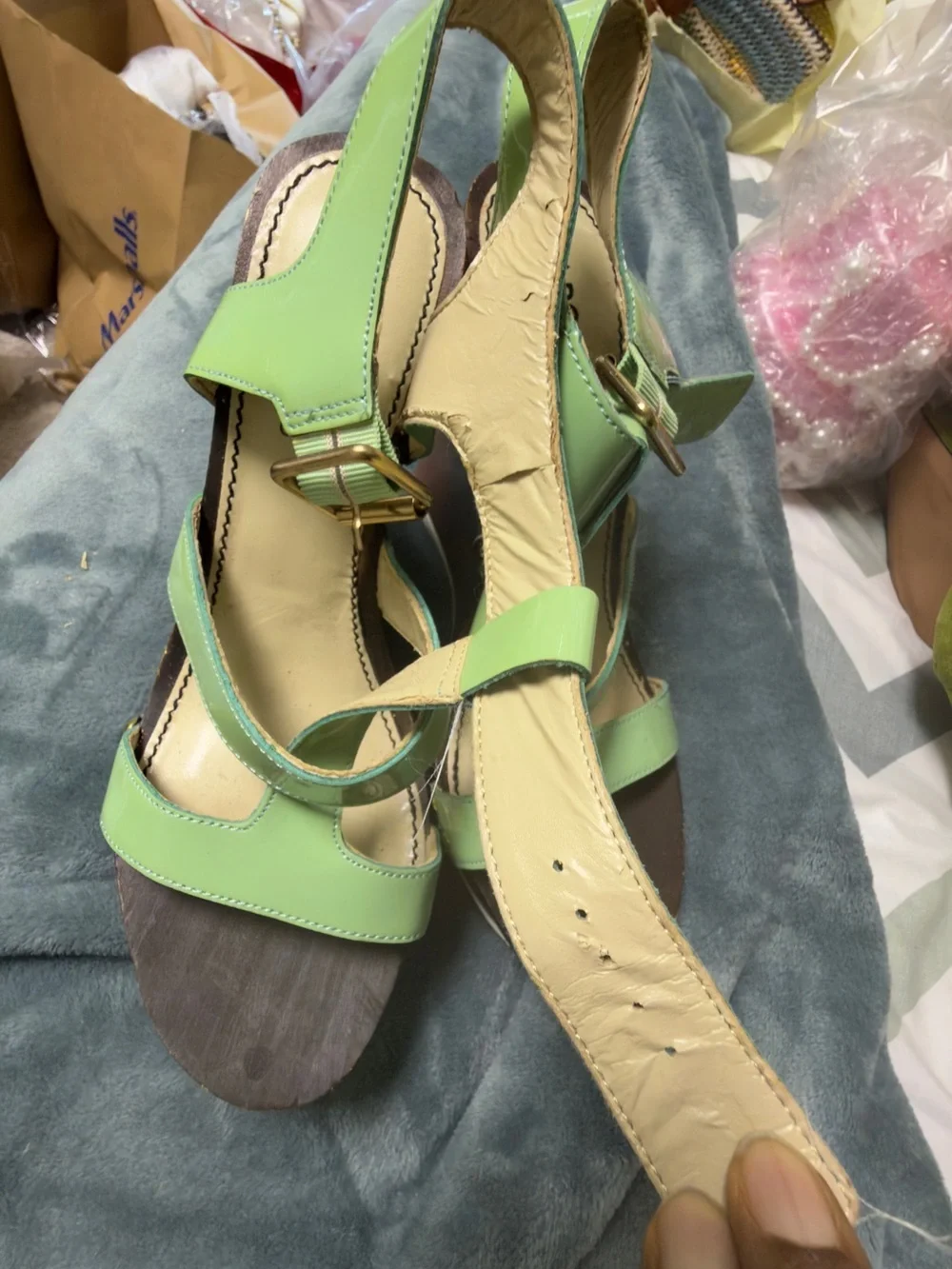 ABS Allen Schwartz Mint Green Platform Sandals